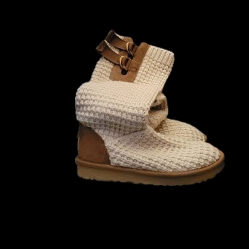 UGG Tan and Cream Knit Women's Boots